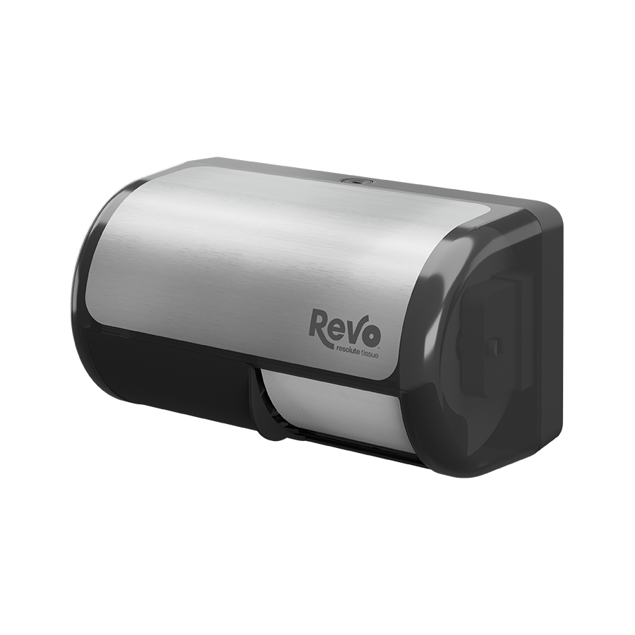 Revo<sup>®</sup> Twin Hi-Capacity Small Core Tissue Dispenser, Stainless Finish 571305