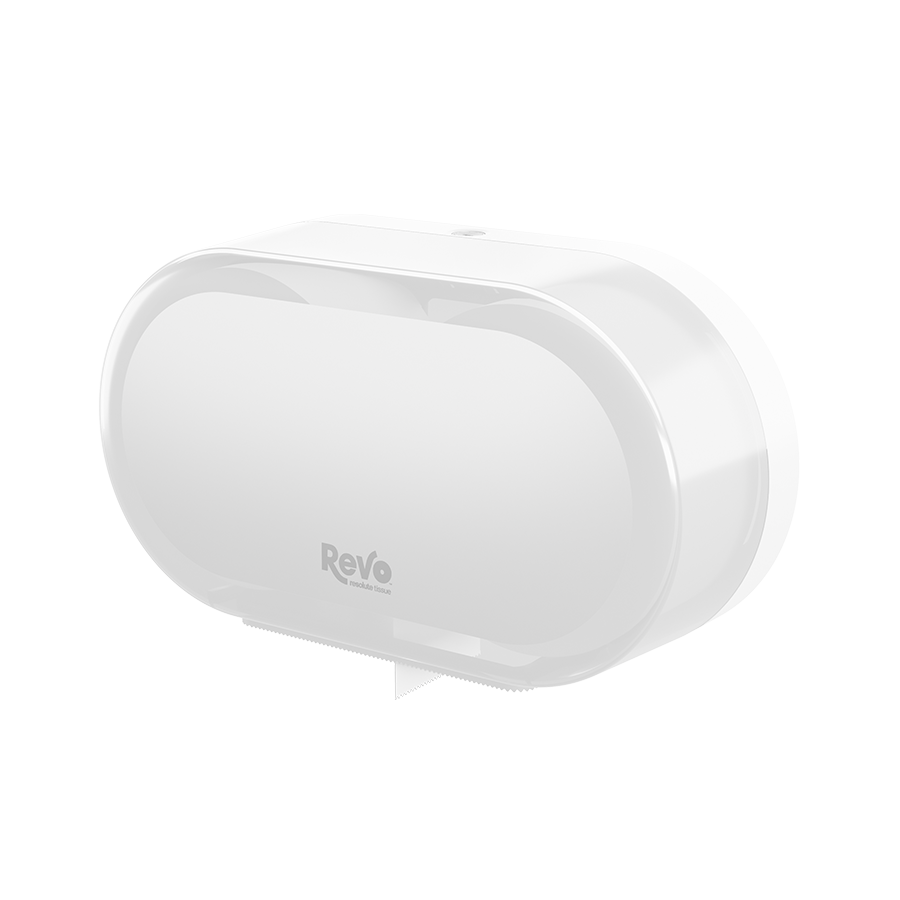 Revo ™ Mini-Jumbo Twin Tissue Dispenser, White Finish 572503