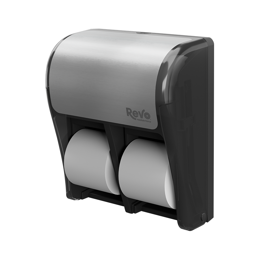 Revo™ Quad Hi-Capacity Small Core Tissue Dispenser, Stainless Finish 571304