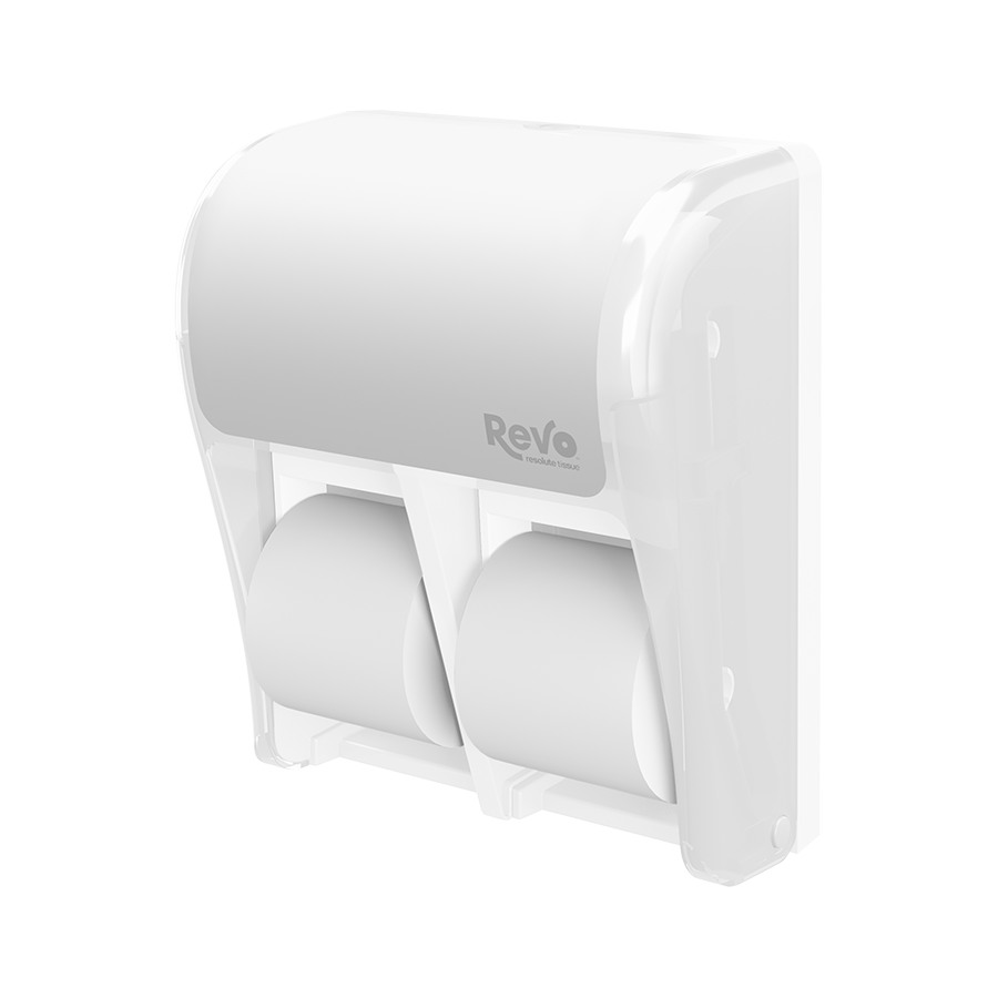 Revo™ Quad Hi-Capacity Small Core Tissue Dispenser, White Finish 571504 thumb