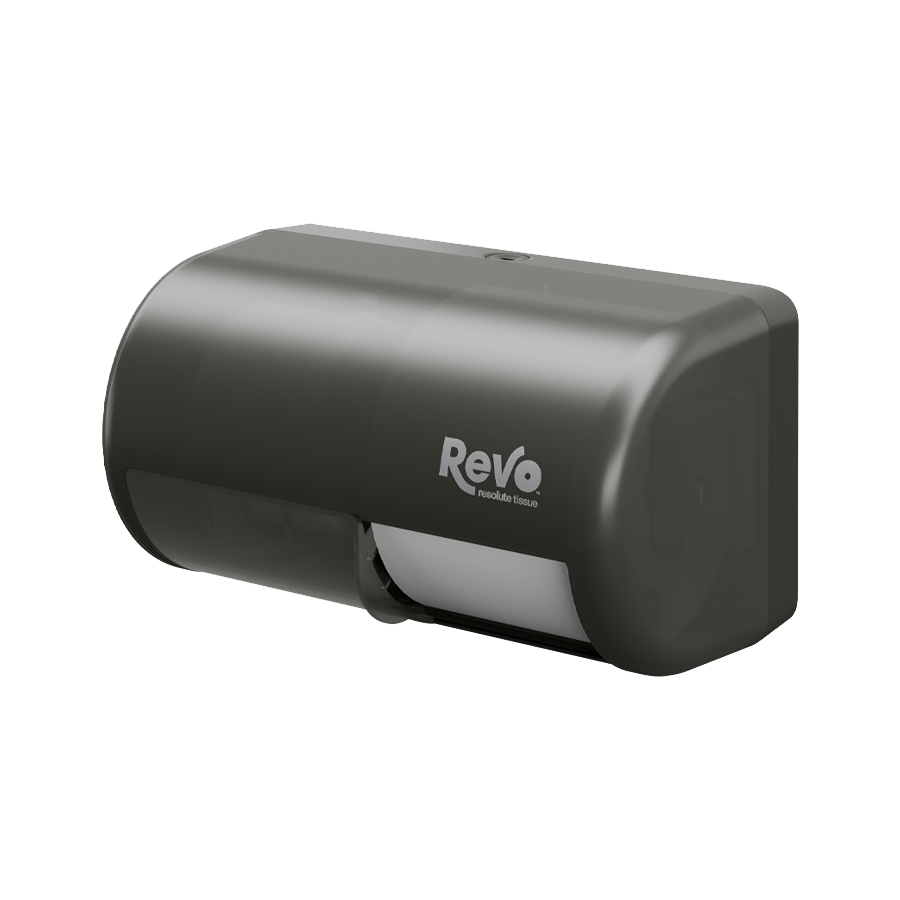 Revo™ Twin Hi-Capacity Small Core Tissue Dispenser, Smoke Finish 571415